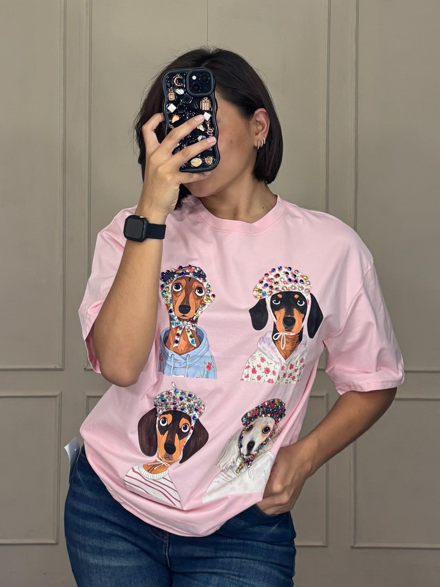 Playera Estampado de Perritos