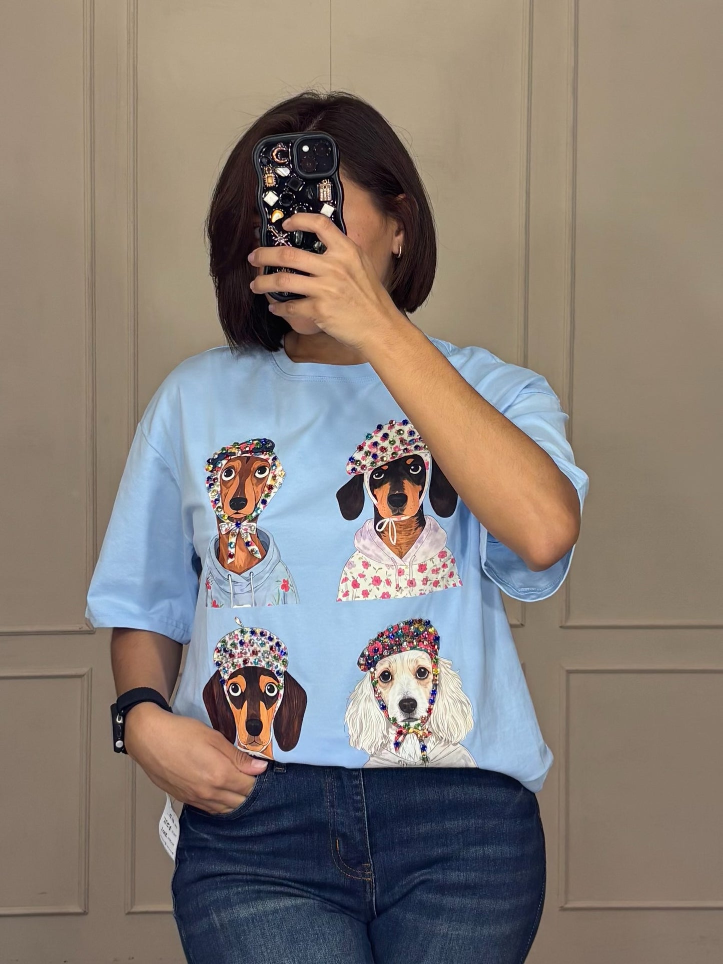 Playera Estampado de Perritos