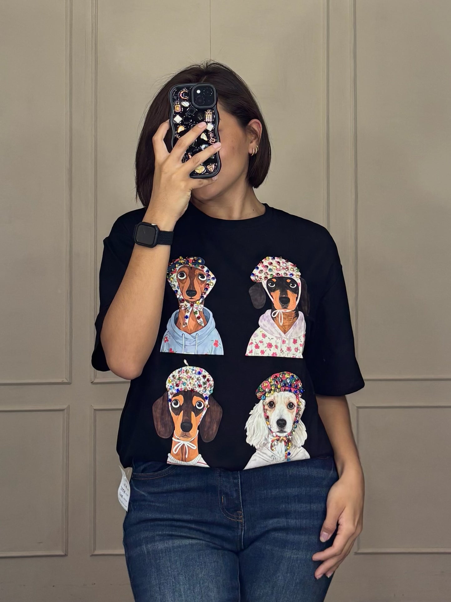 Playera Estampado de Perritos