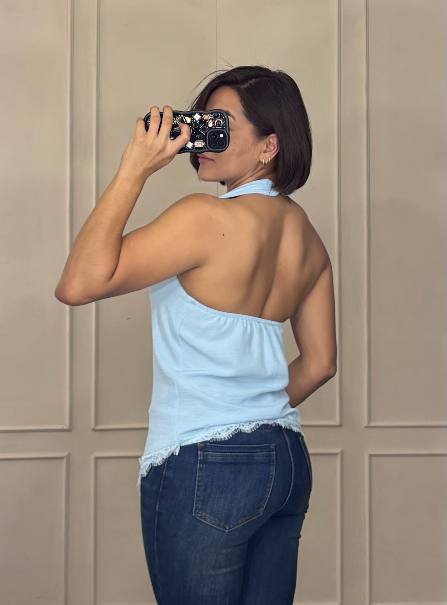 Blusa Halter con Espalda Descubierta