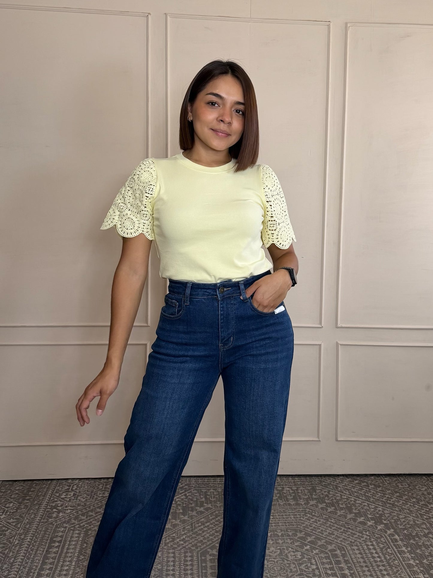 Blusa stech encaje en mangas