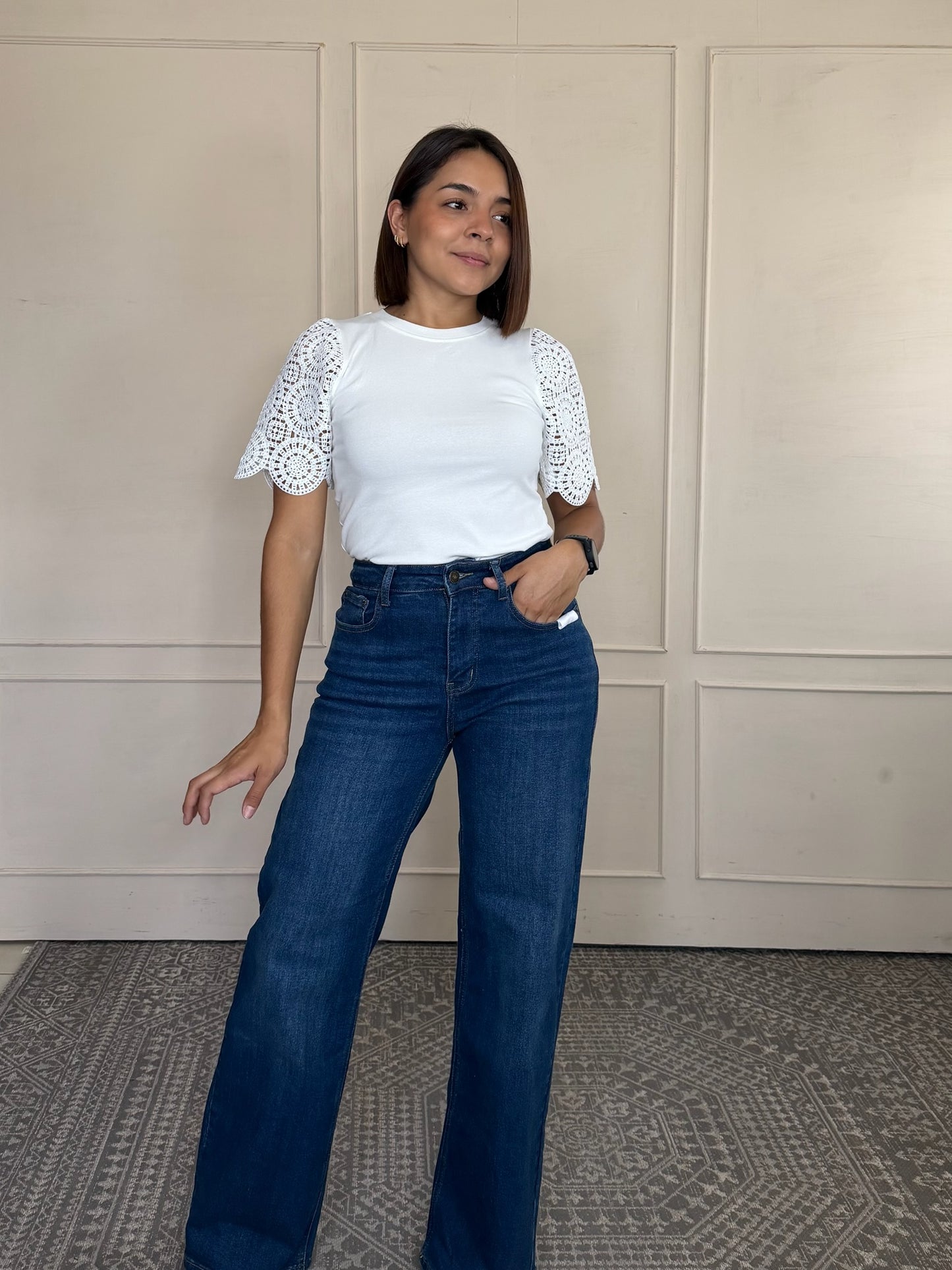 Blusa stech encaje en mangas