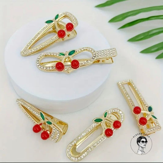 Broches cherry (5 piezas)