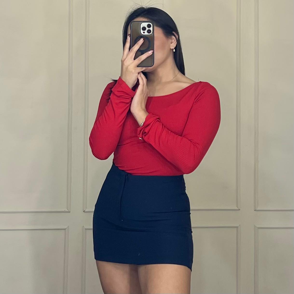 Short falda vestir azul