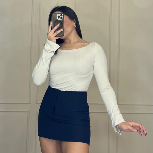 Short falda vestir azul