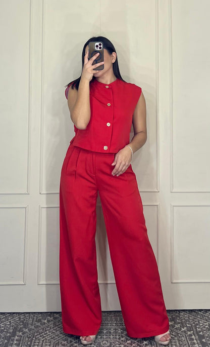 Conjunto pantalon y blusa chaleco