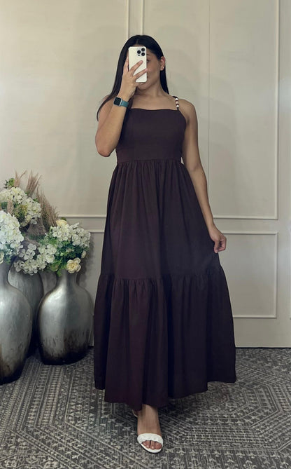 Vestido largo tirantes liso