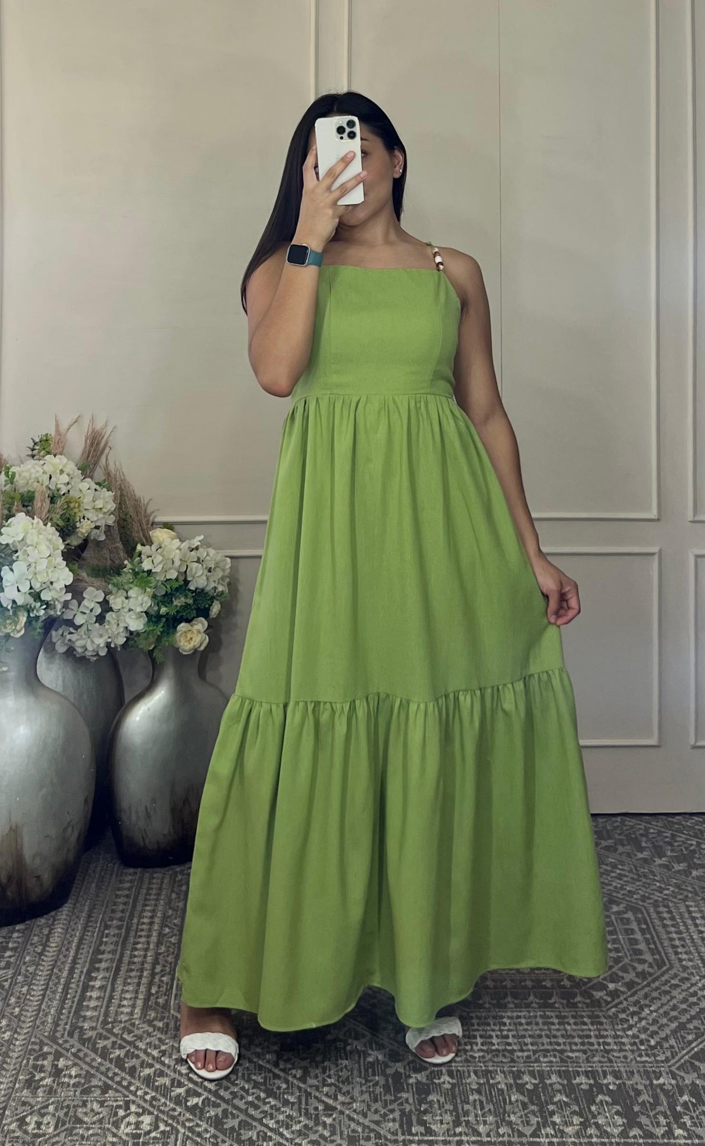 Vestido largo tirantes liso