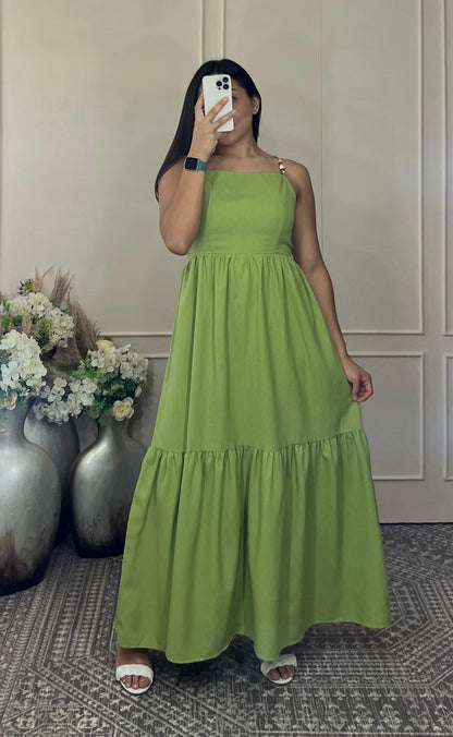Vestido largo tirantes liso