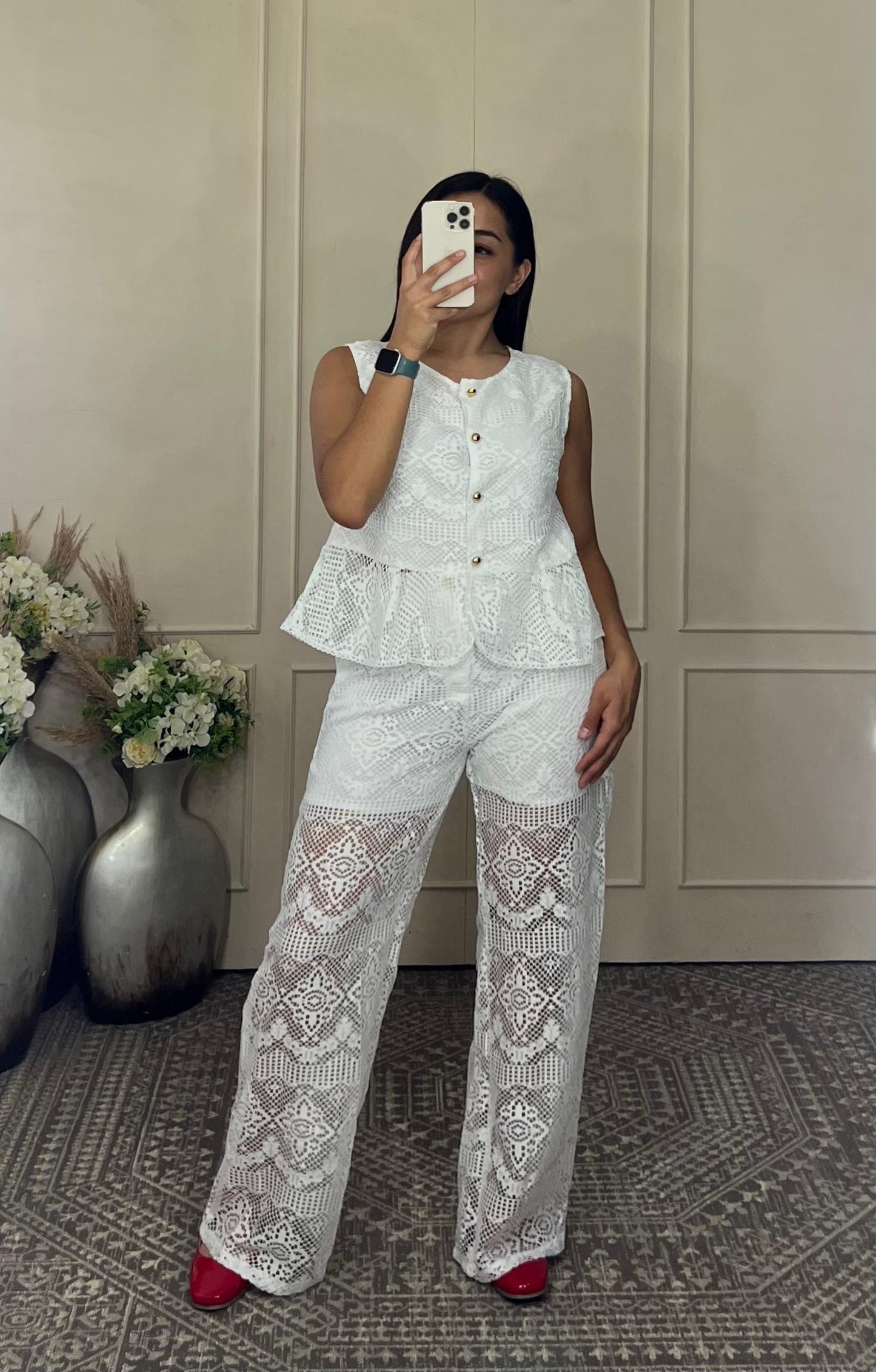 Conjunto chaleco y pantalon tejido