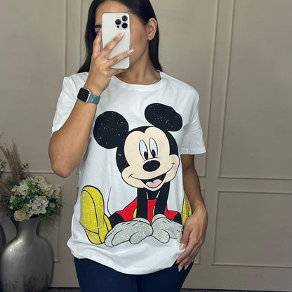 Blusa dibujos animados brillos unitalla