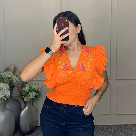 Blusa flores mexicana