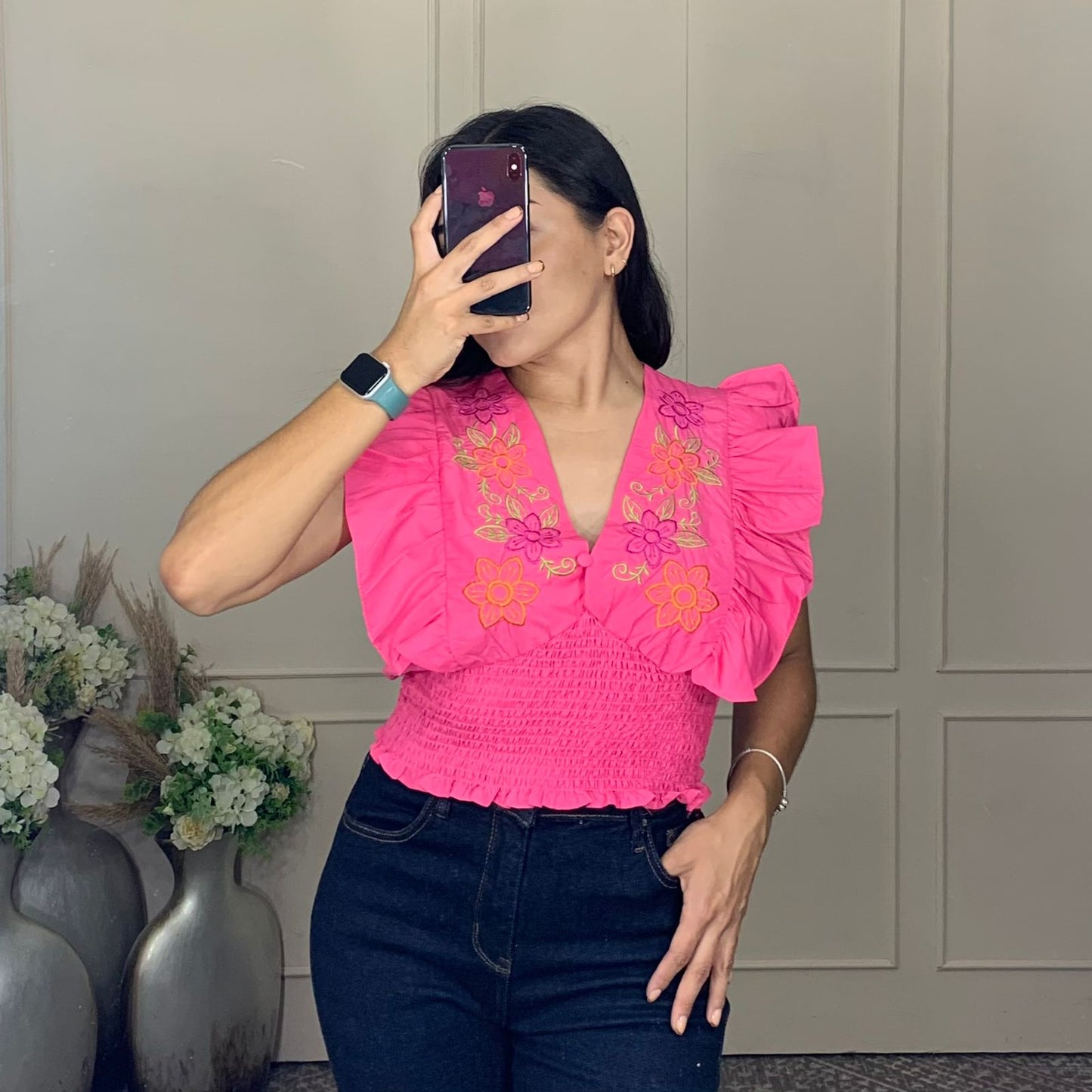 Blusa flores mexicana