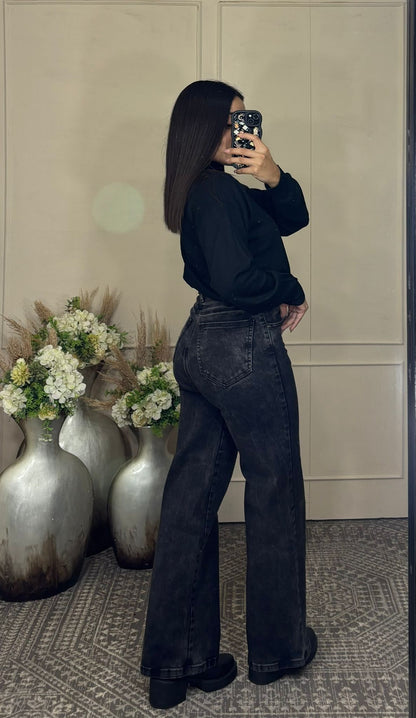 Pantalon brillos corte recto