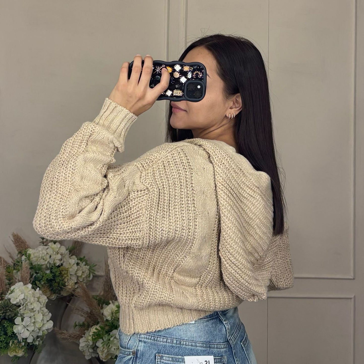 Sueter tejido con gorro