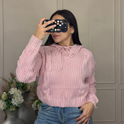 Sueter tejido con gorro