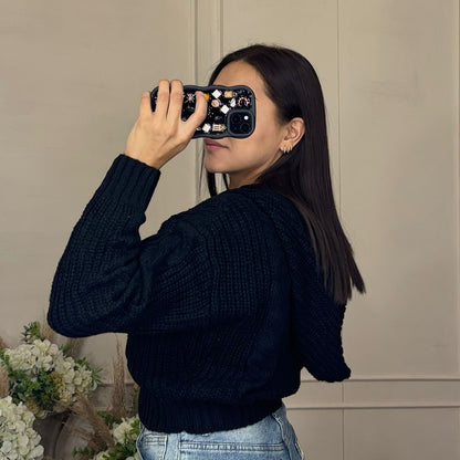 Sueter tejido con gorro