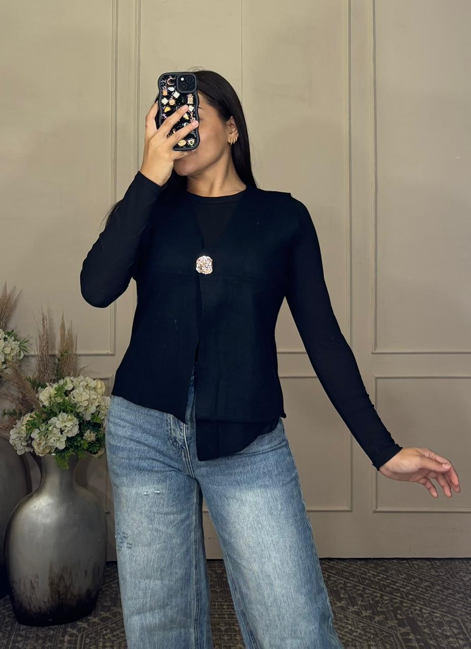 Chaleco otoño boton grande