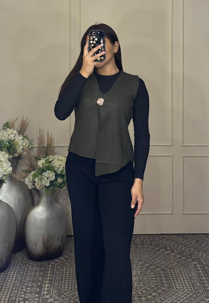 Chaleco otoño boton grande