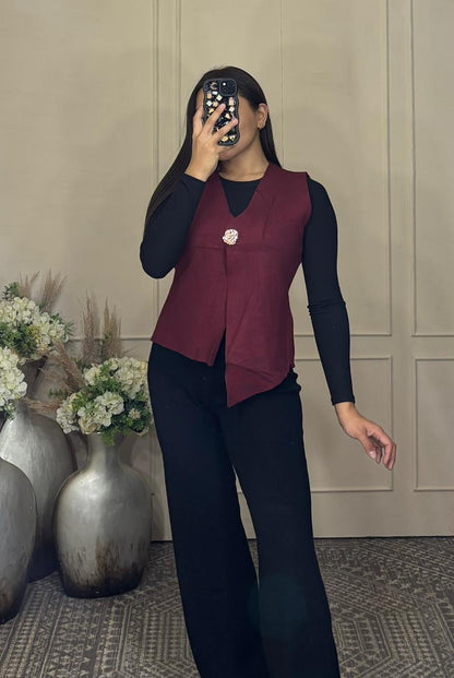 Chaleco otoño boton grande