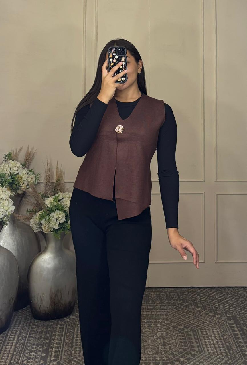 Chaleco otoño boton grande