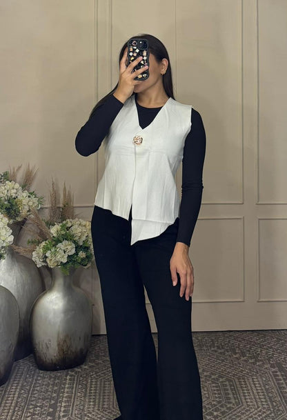 Chaleco otoño boton grande