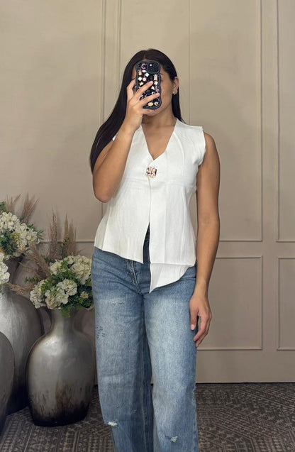 Chaleco otoño boton grande