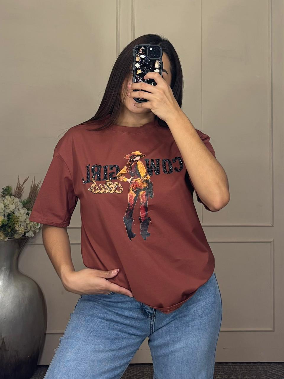 Playera cow girl