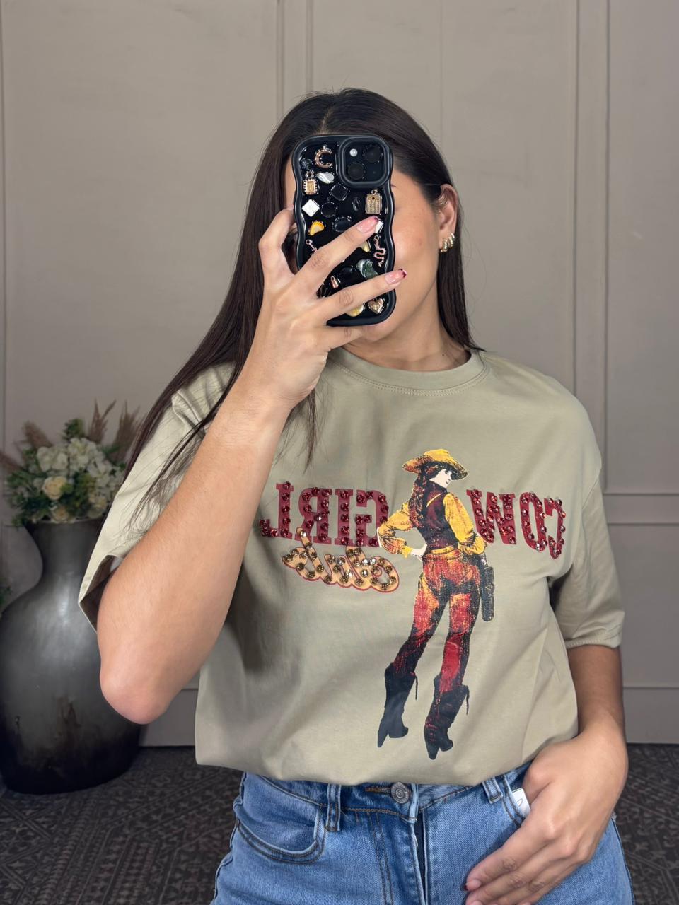 Playera cow girl