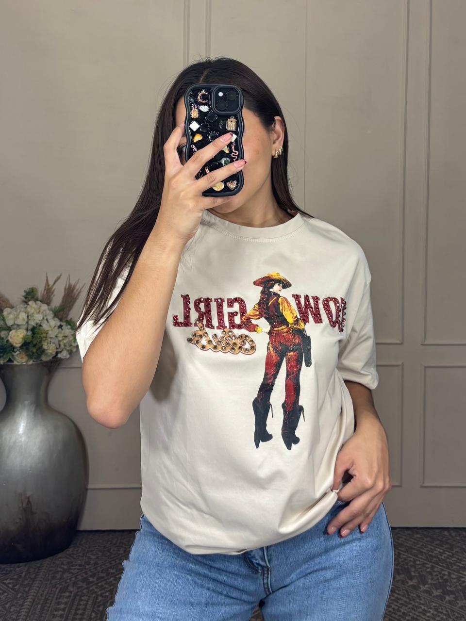 Playera cow girl