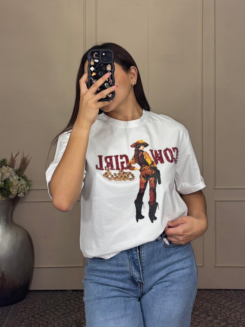 Playera cow girl