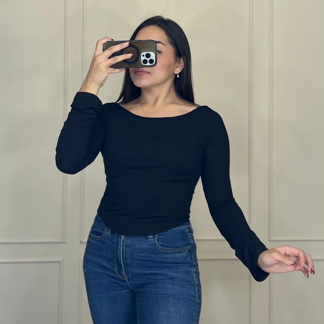 Blusa basica manga larga