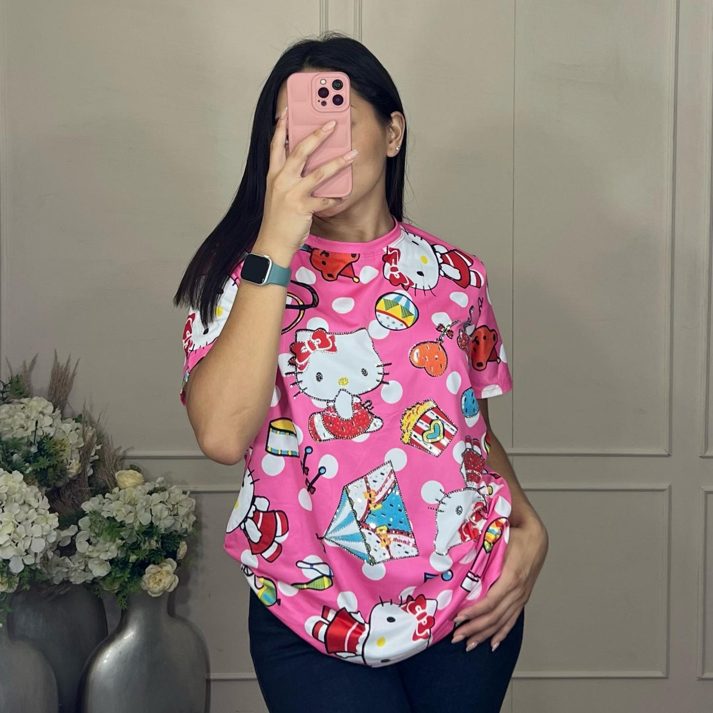 Blusa kitty brillos