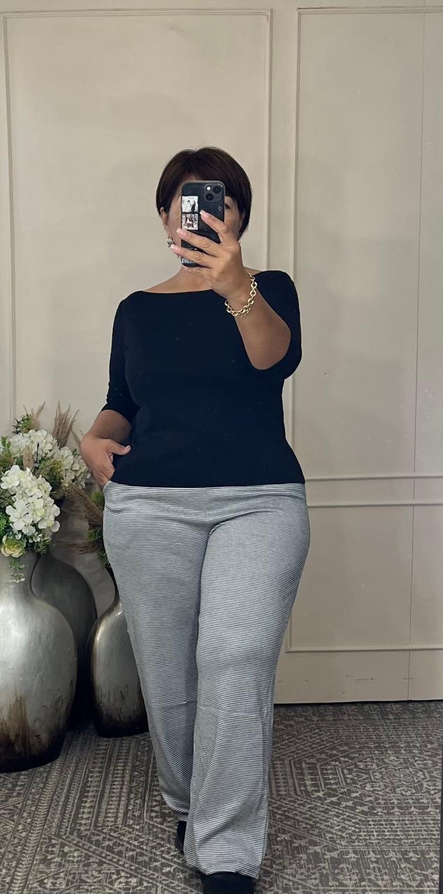 Pantalon rayas con elastico unitalla