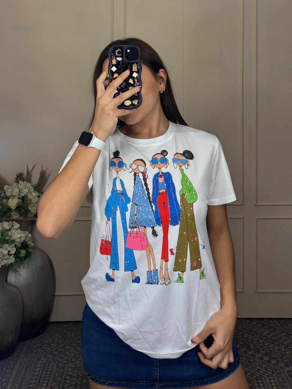 Playera monas brillos