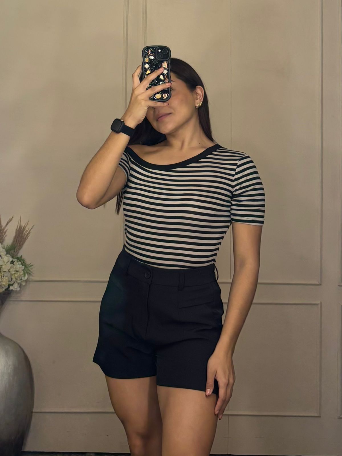 Blusa rayas hombro caido