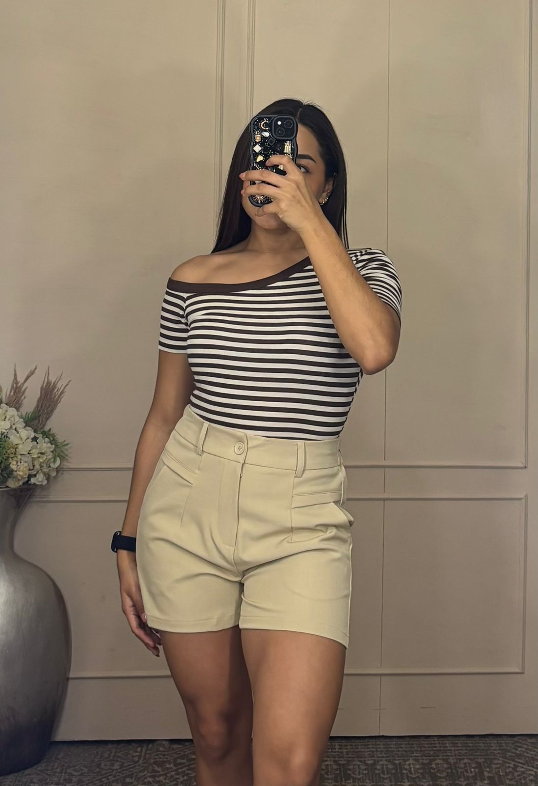 Blusa rayas hombro caido