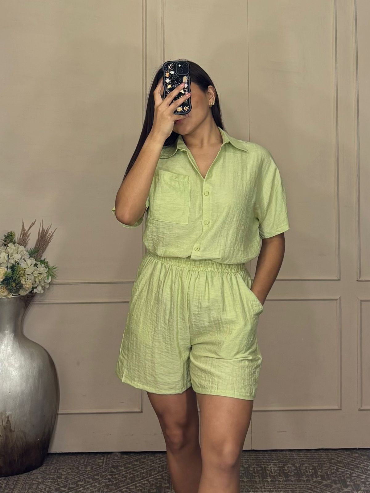 Conjunto Short blusa botones