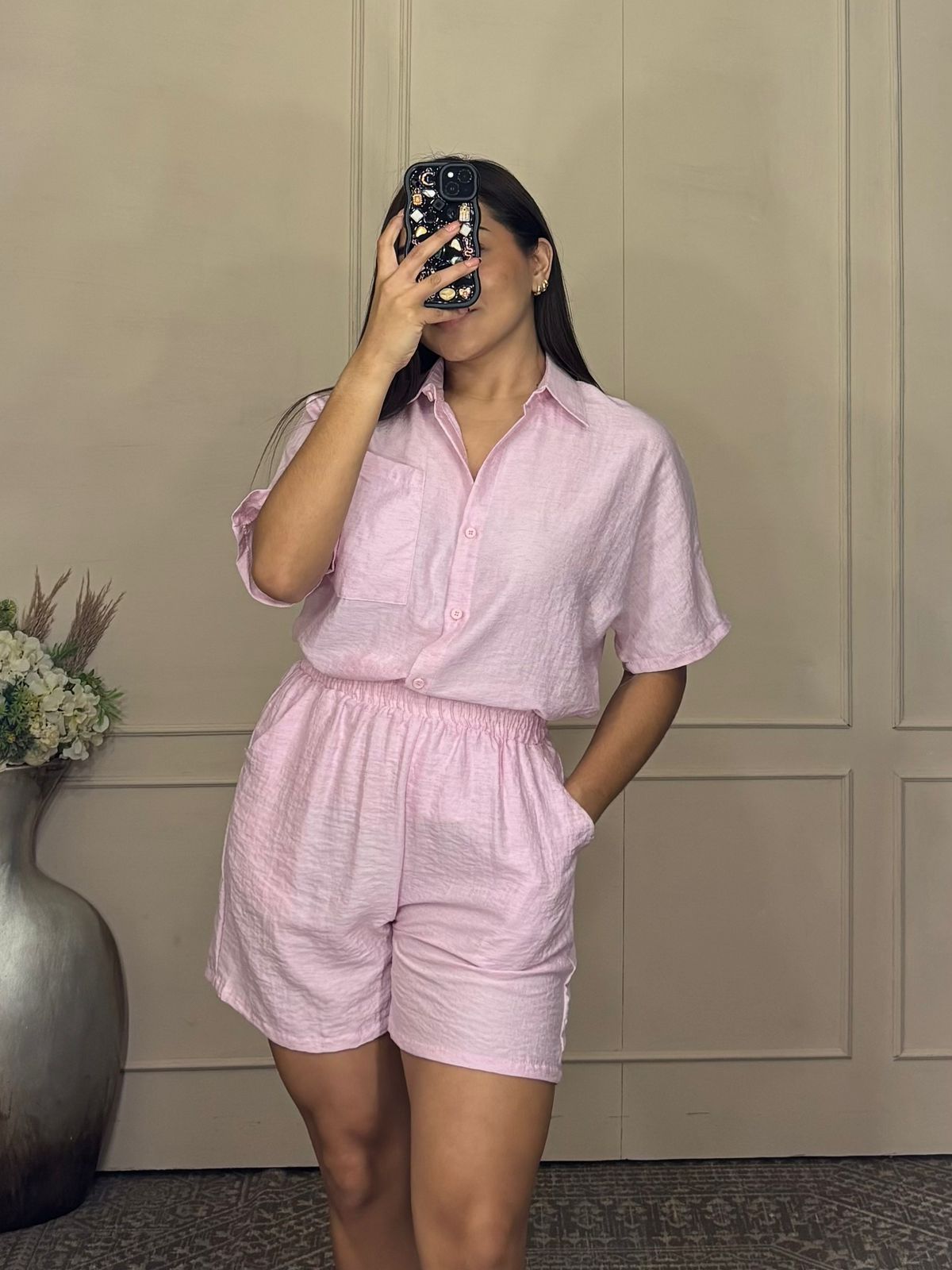 Conjunto Short blusa botones
