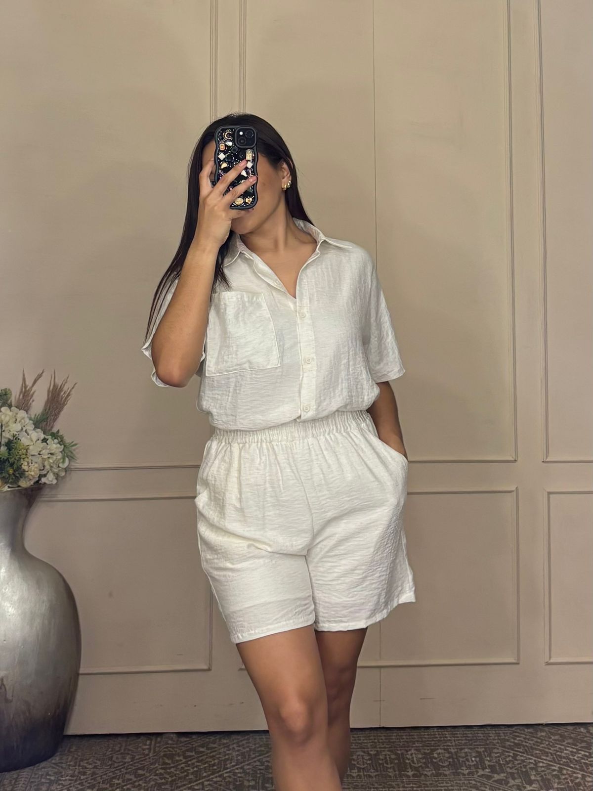 Conjunto Short blusa botones