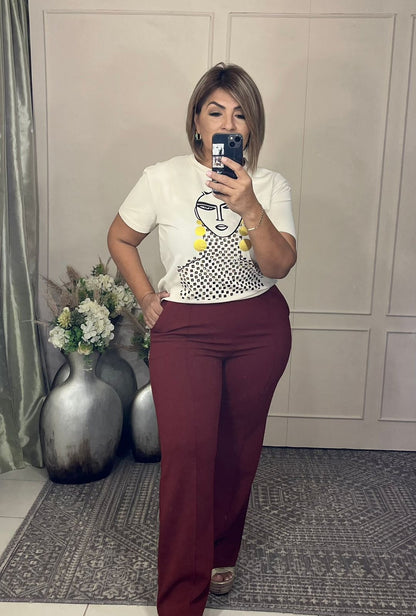 Pantalon liso raya