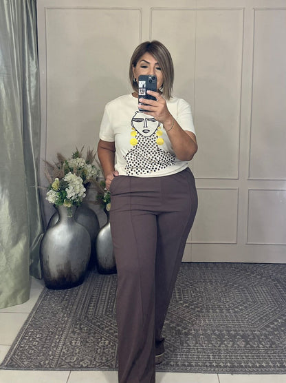 Pantalon liso raya